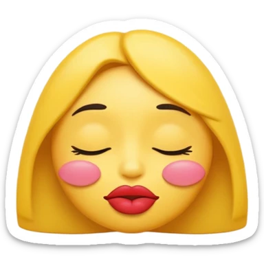 Make me an emoji sticking out his lips and closing his eyes sticker