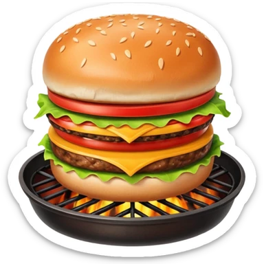 Grilling burgers sticker