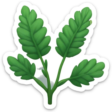 a plant with a thin, slightly hairy green stem and oval, dark green, serrated leaves arranged in opposite pairs along the stem. sticker