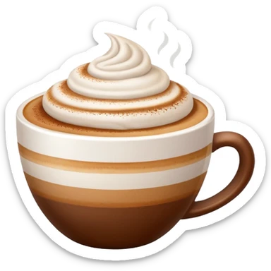 Cappuccino in big white cup without a face on it sticker