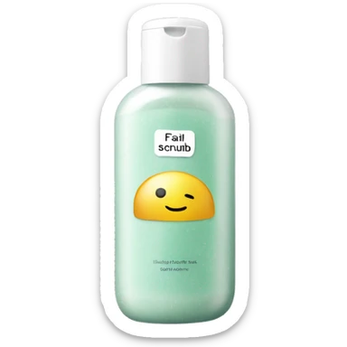 facial scrub bottle with label sticker