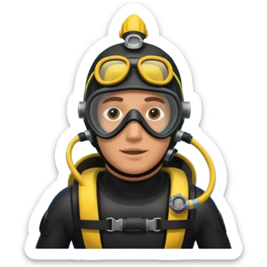 diver man swimming full body with full scuba gear
 sticker