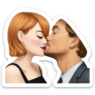 Emma Stone kissing Leonardo DiCaprio  sticker