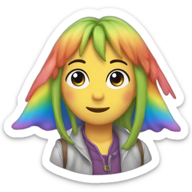 caca arc en ciel sticker