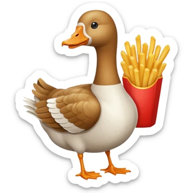GOOSE HOLDING FRENCH FRIES sticker