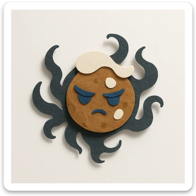 Shadow Milk Cookie, a cookie with shadow tendrils, milk accents, and a mystical look sticker