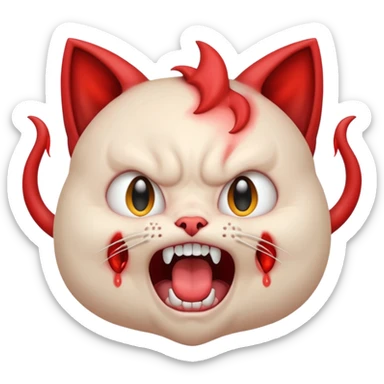  angry rage screaming loudly cryjng emoticon kawaii kitten devil very angryugldemenyed hideous  sticker