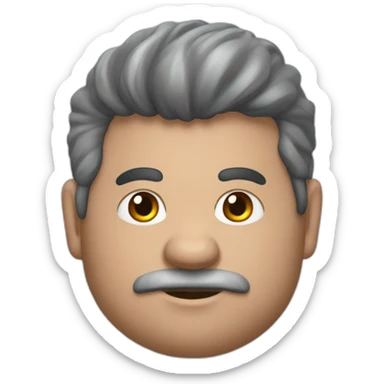 hombre gordito pelo gris con una pintura en la mano sticker