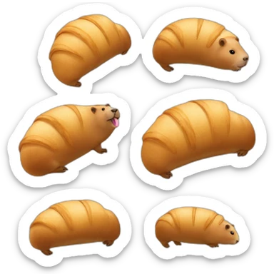 capybara french croissant sticker