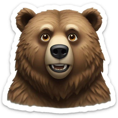 Realistic grizzly bear portrait  sticker