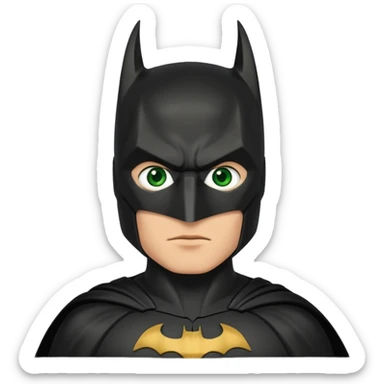 Batman con traje del caballero oscuro pero con ojos verdes  sticker