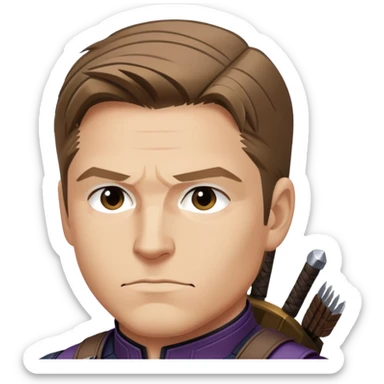 hawkeye clint barton portrait marvel, brown hair from captain america: civil war sticker