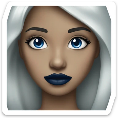 realistic dark blue lips sticker