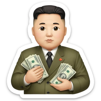 kim jong un holding money sticker