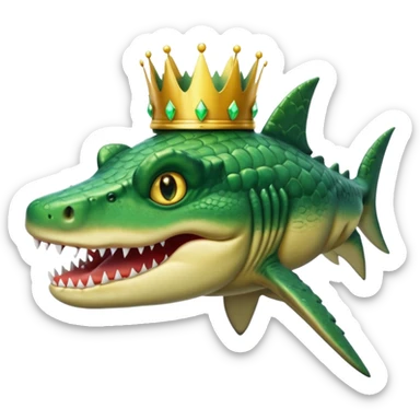 croc/shark combined with crown sticker