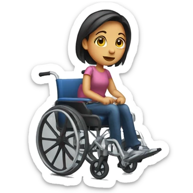 Wheelchair girl sticker