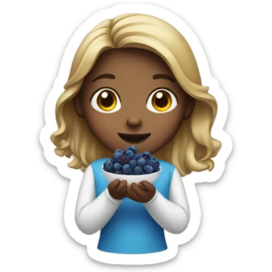 Girl standing eating blueberries sticker