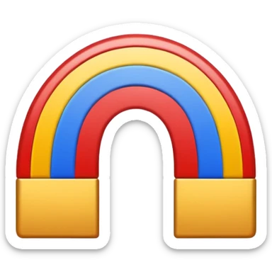 stylized rainbow emoji with arc colored with the German flag colors: black, red, and gold, in that order sticker