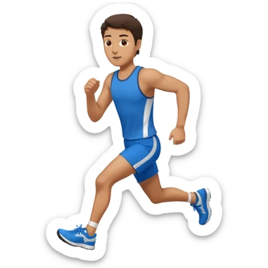 brunette man runs sticker