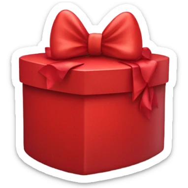 Red Heart shaped box with a big bow on it sticker