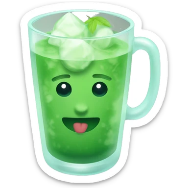 iced matcha in a glass cup sticker