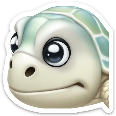 White Pastel sea turtle sticker