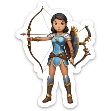 Archer Queen from Clash of Clans, full body, standing with bow sticker