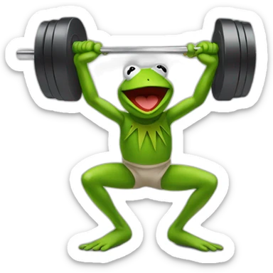 kermit the frog lifting weights sticker