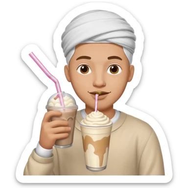 muslim man drinking milkshake sticker