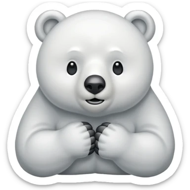 un ours polaire cagoulé sticker