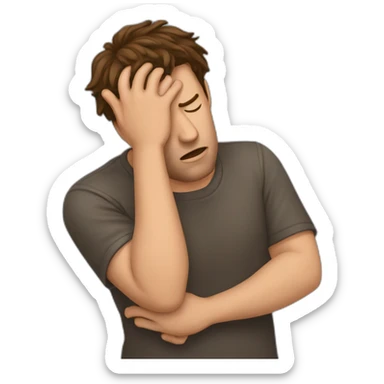 facepalm brown hair man sticker