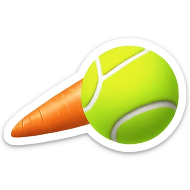 Tennis ball with a carrot on it￼ sticker