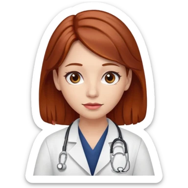 doctor with  hair and red hairclips  sticker