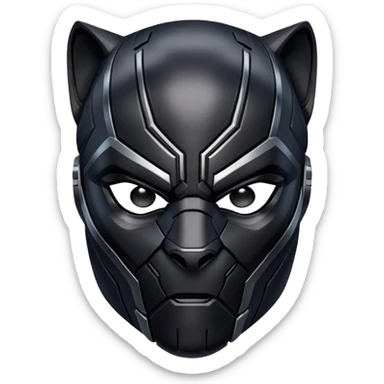 black panther marvel superhero full mask headshot sticker