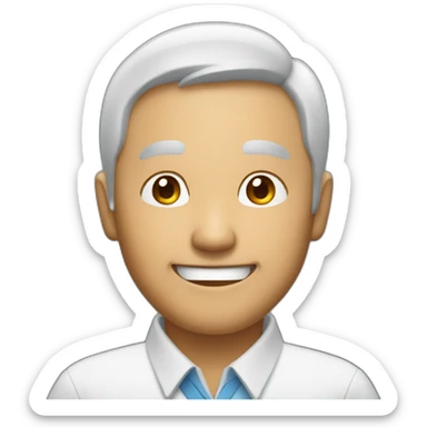 asian 50years man smile sticker