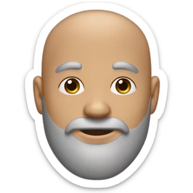 Almost bald neatly cut beard man sticker