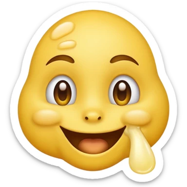 yellow emoji with snot coming out of nose sticker