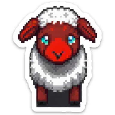 pixel art Minecraft sheep, blocky and square, resembling the in-game appearance sticker