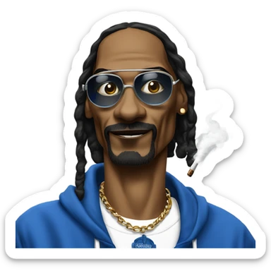 Snoop dogg in a crip outfit smoking cigar sticker