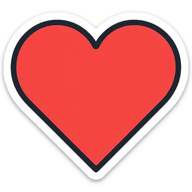 heart icon, outlined with a touch of color, modern icon style sticker