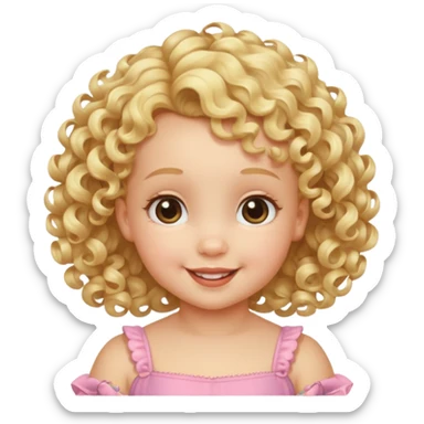Cherubic Baby girl with curls bust sticker