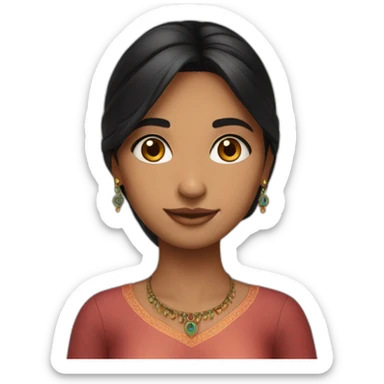 fair skin straight black hair indian girl fair skin doing potery sticker