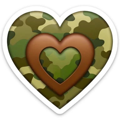Heart camuflage sticker