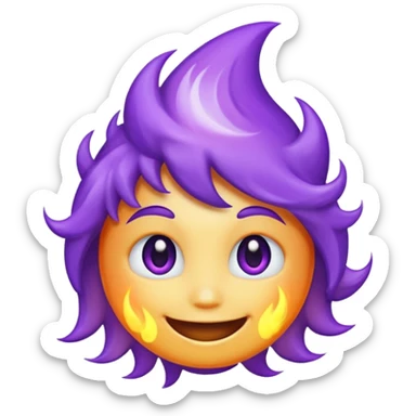 purple fire with cool face sticker