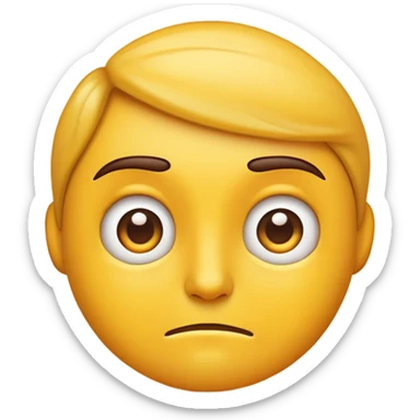 “Emoji with one eyebrow raised and upper lip slightly curled, showing a skeptical or intense expression.” sticker