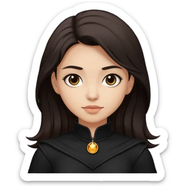 Shadow Moon from American Gods with dark brown hair, black outfit sticker