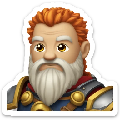 warhammer dwarf with big red beard sticker