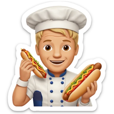 gordon ramsay eat hotdog, happy smile sticker