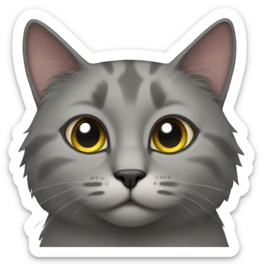 grey cat  sticker