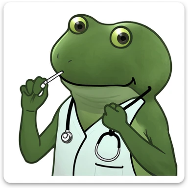 a 1600 pixel wide banner filled with bufo frog characters in a hospital setting, medical theme, showing frogs as doctors, nurses, and patients, with medical equipment and hospital background, playful and lively atmosphere sticker